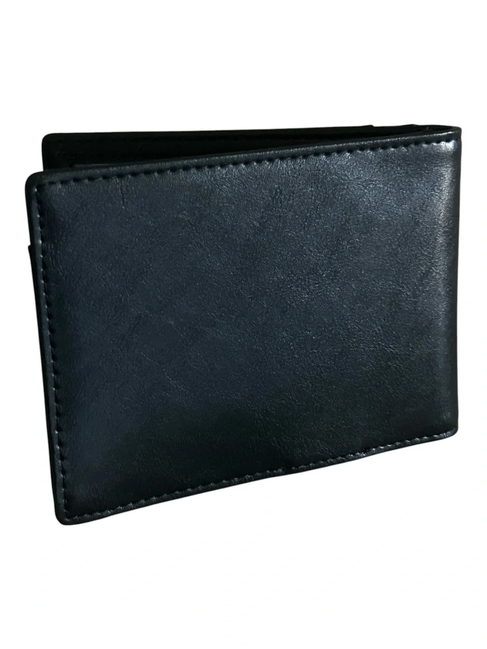 Slim Black Leather Money Clip Card Wallet - Minimal Men's Accessory
